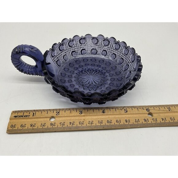 Pressed Glass Vintage Purple Nappy Dish Bowl Collectible Early Glass MCM - Picture 14 of 16